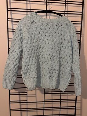 Philosophy Light Blue Cable Knit Scoop Neck Sweater